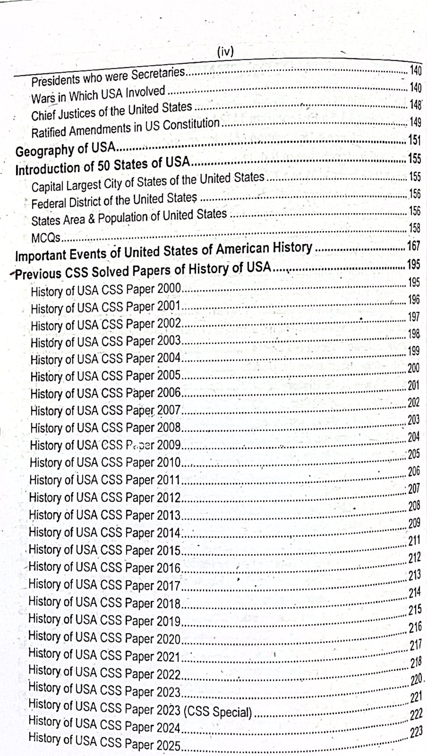 History Of USA MCQs for CSS by Rai Iqbal Kharal