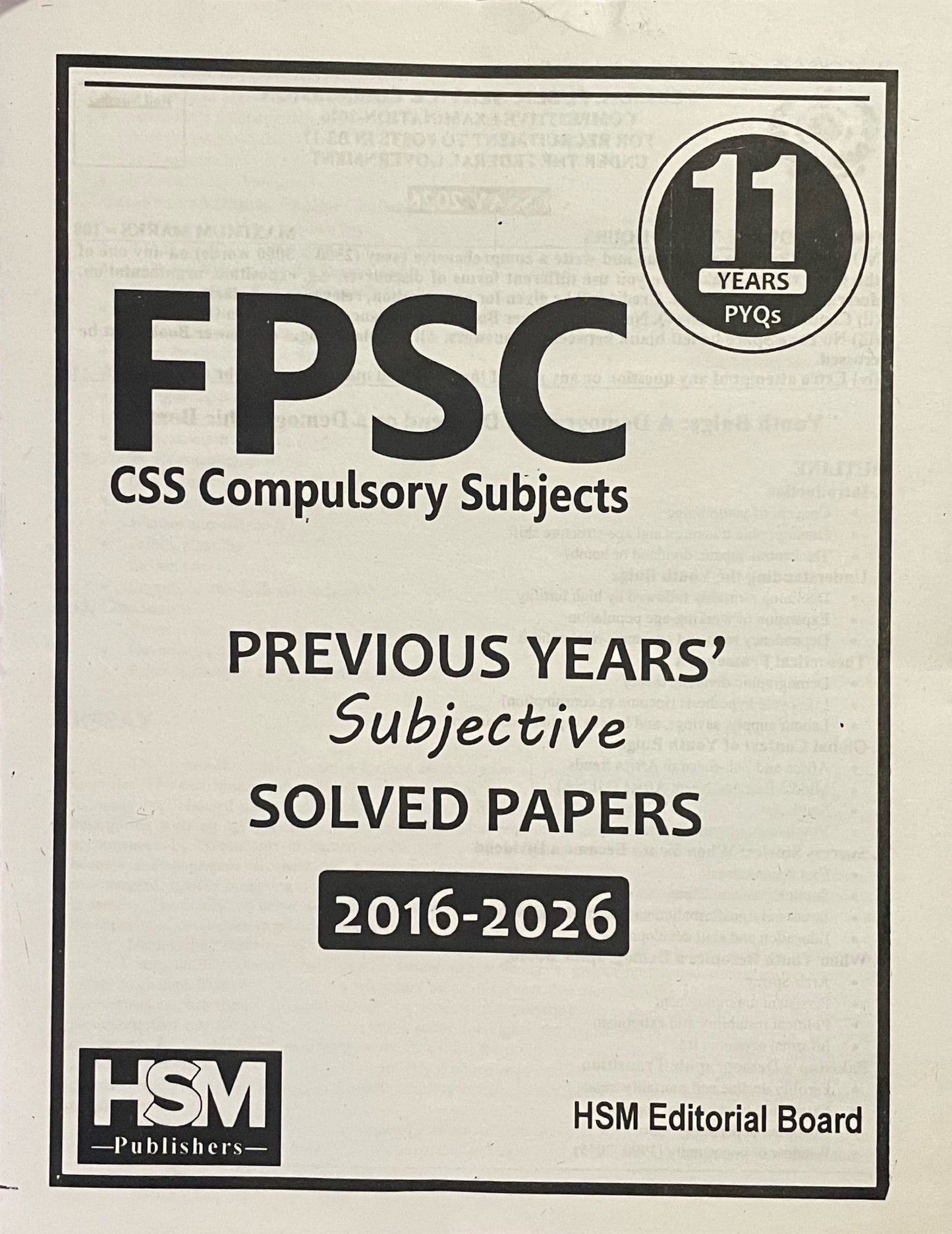 FPSC CSS Compulsory Subjects Previous Years Solved Papers