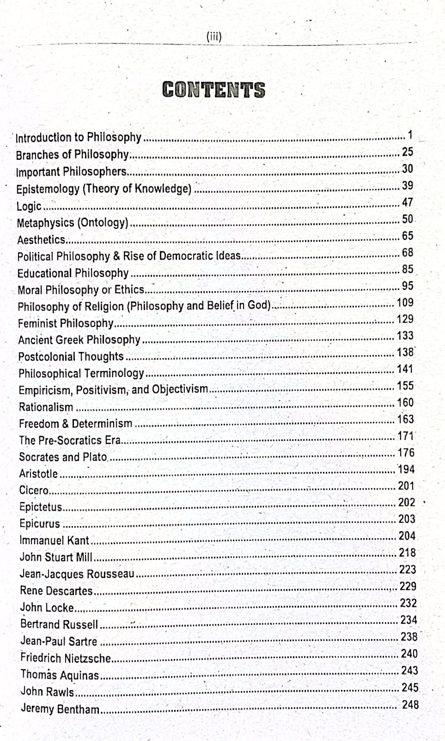 Philosophy MCQs for CSS by Munir Hussain
