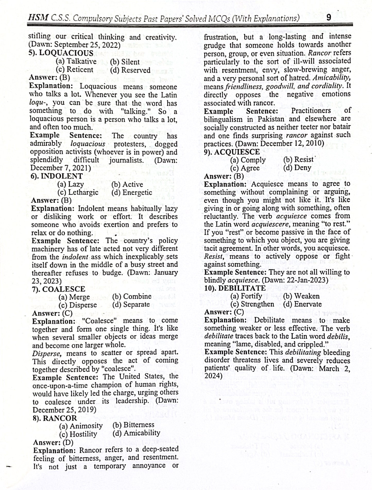 CSS Compulsory Subjects Solved MCQs by Aamer Shahzad