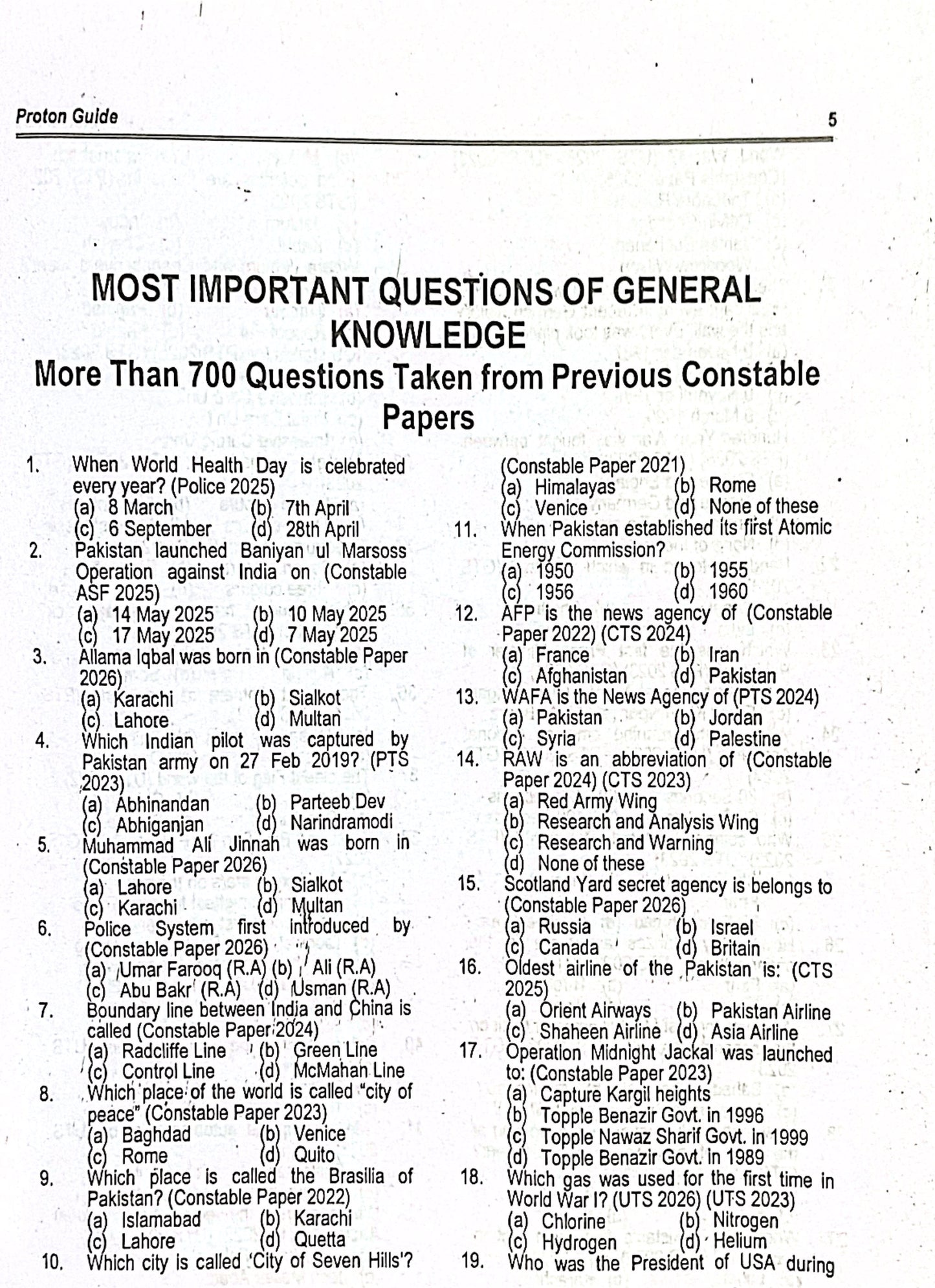 FIA Constable Recruitment Guide by Rai Mansab Ali Khan