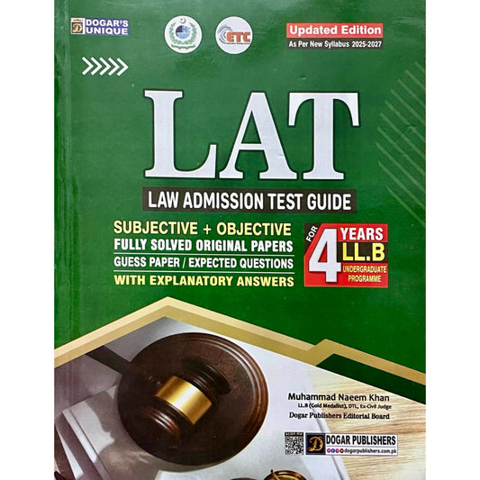LAT Law Admission Test Guide by Dogar Publishers