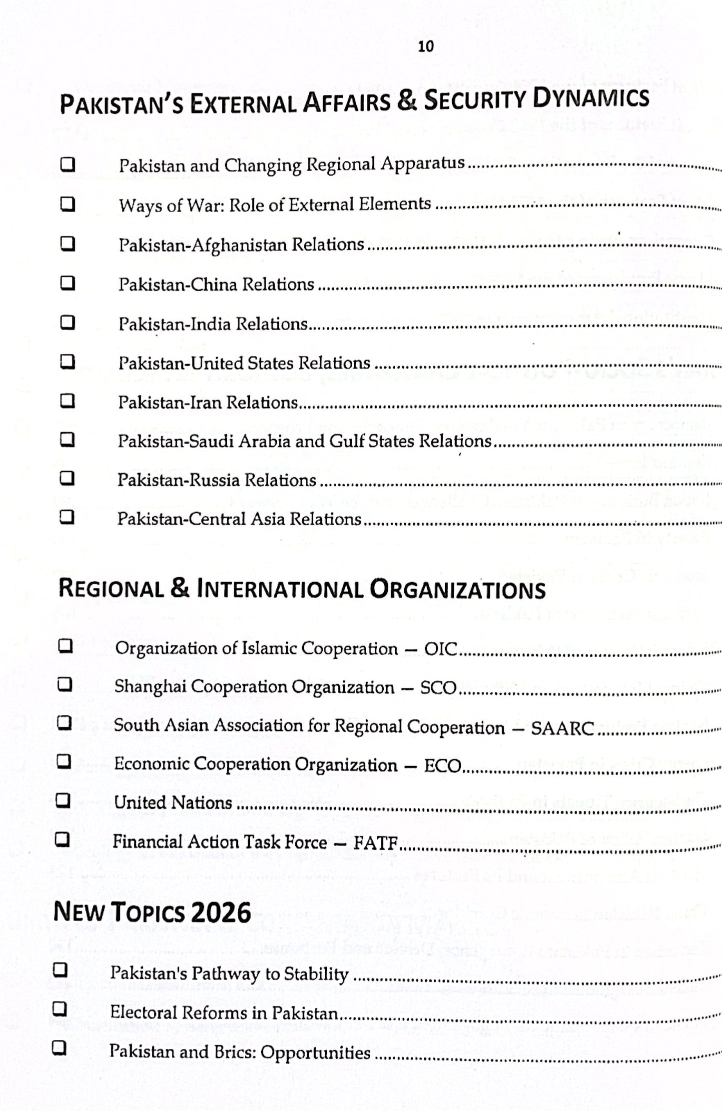The Outliner Pakistan Affairs for CSS by Waseem Riaz Khan