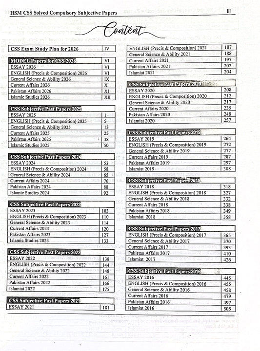 FPSC CSS Compulsory Subjects Previous Years Solved Papers
