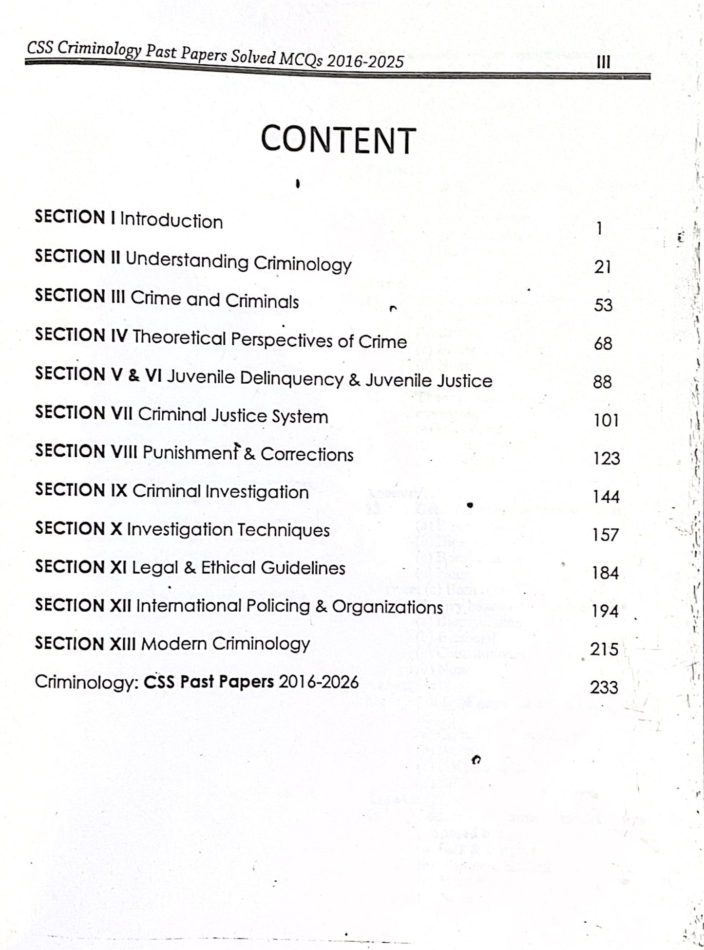 Criminology MCQs for CSS by Aamer Shahzad
