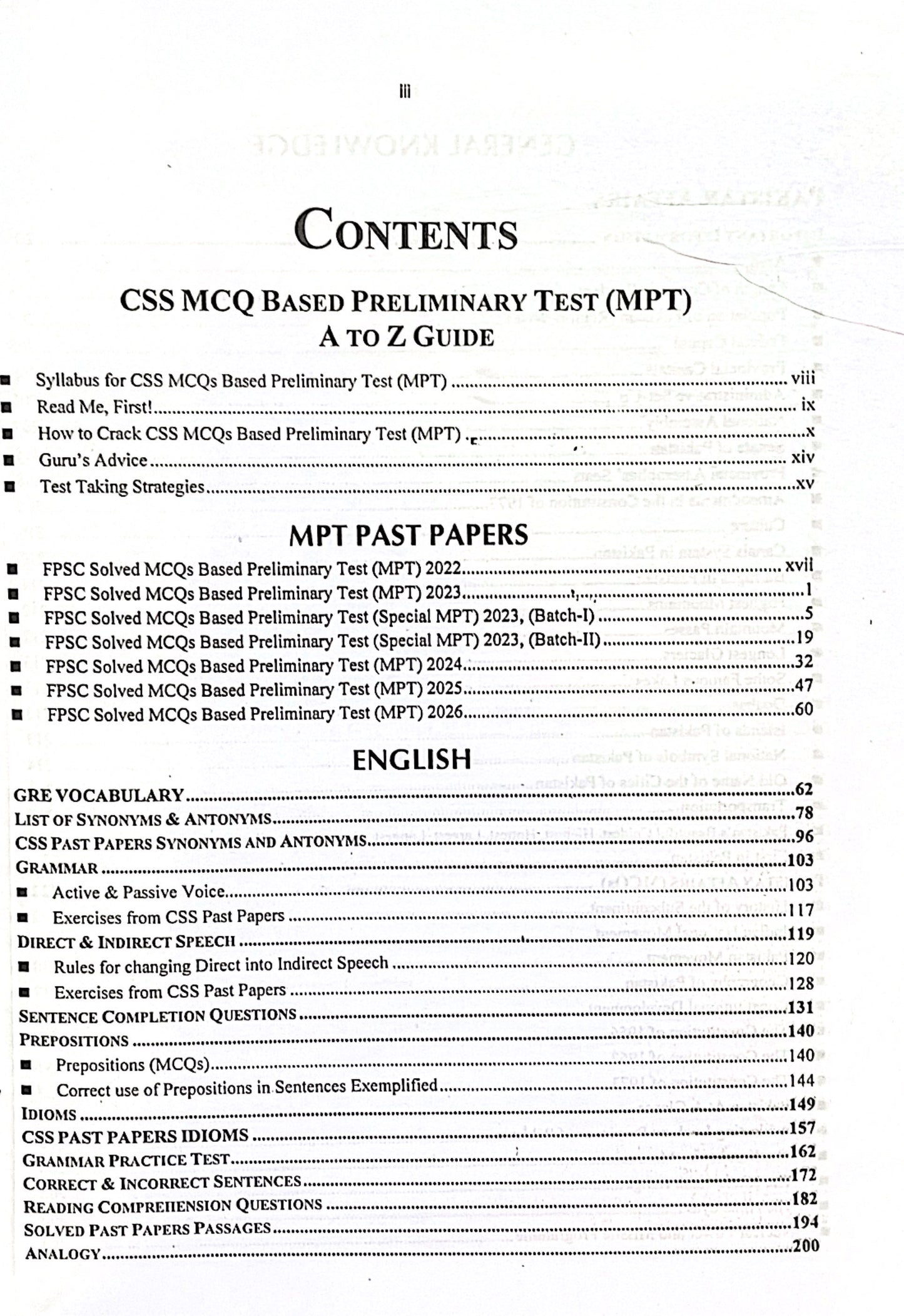 CSS MCQ Based Preliminary Test (MPT) Screening Test Guide for CSS