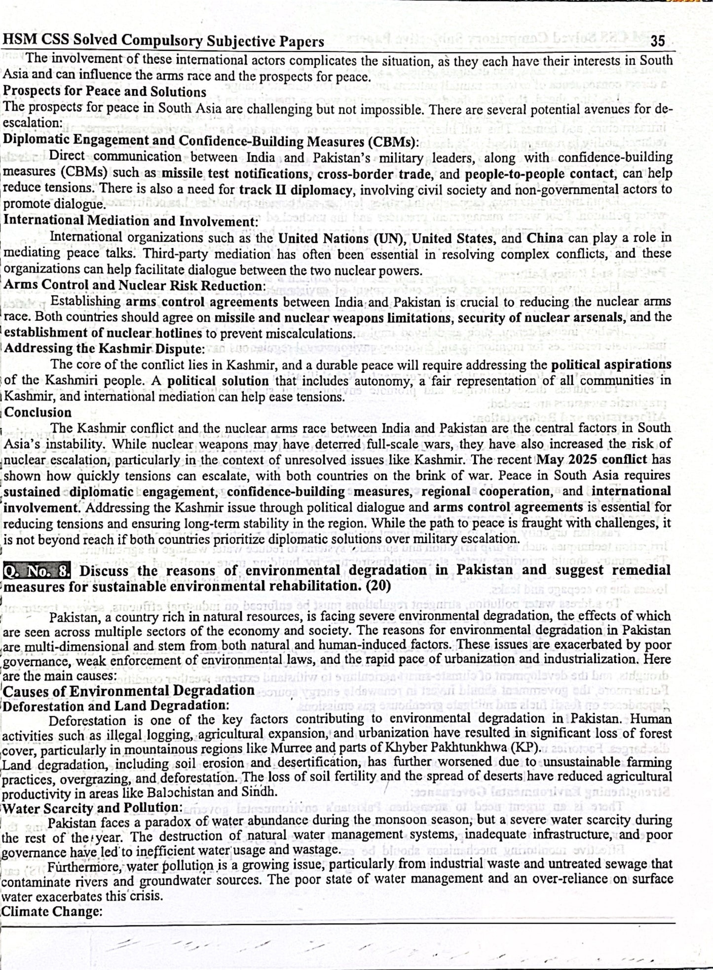FPSC CSS Compulsory Subjects Previous Years Solved Papers